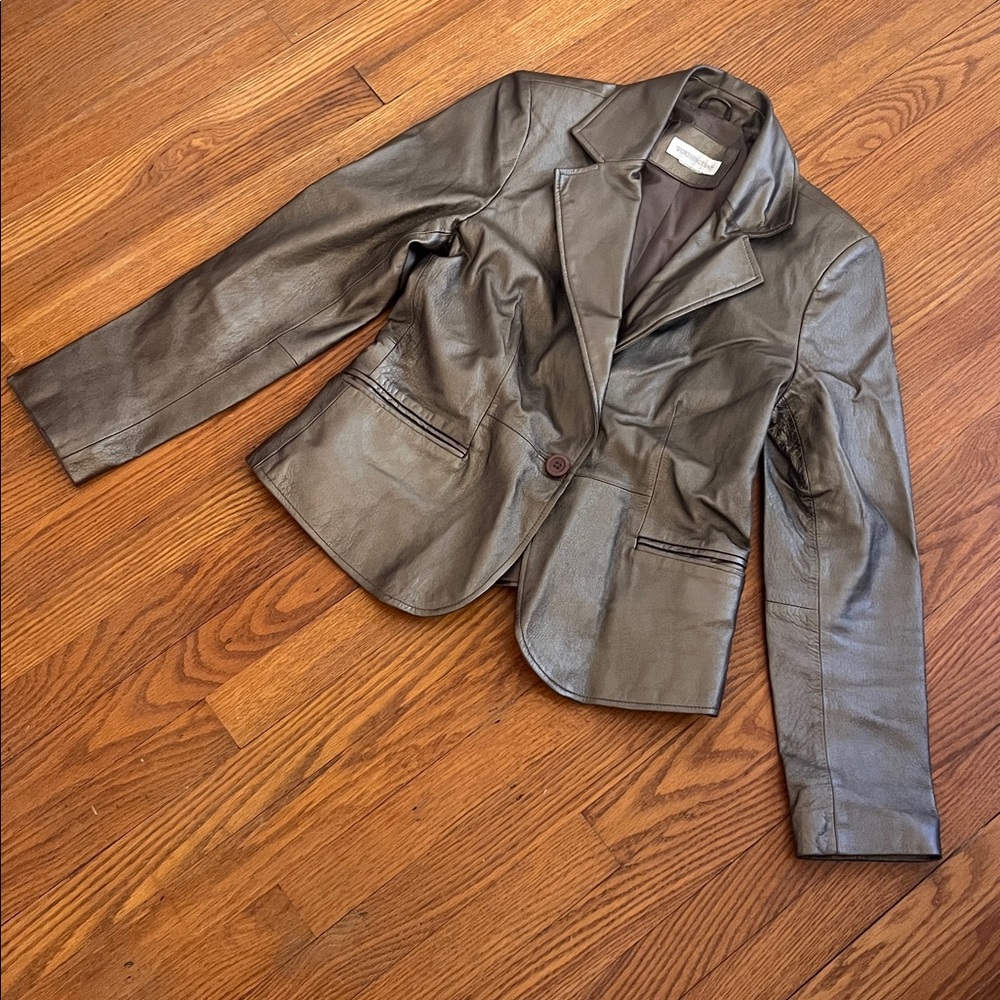 Bronze/silver/vintage leather sports coat